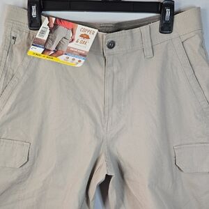 Copper & Oak Men's 32 Waist Khaki Cotton Cargo Shorts NEW